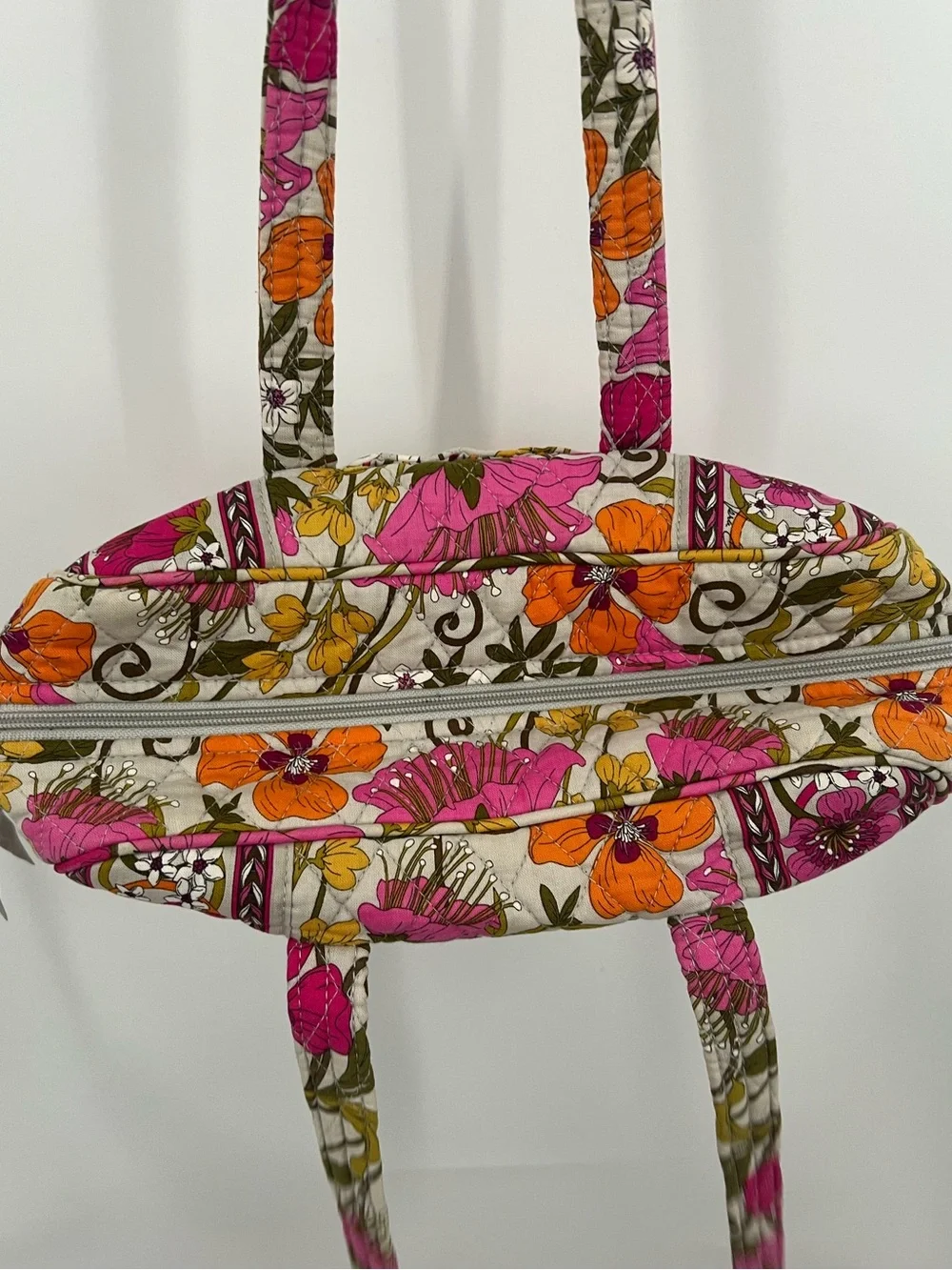 Vera Bradley Floral Quilted Shoulder Bag in Pink, Orange & Green
